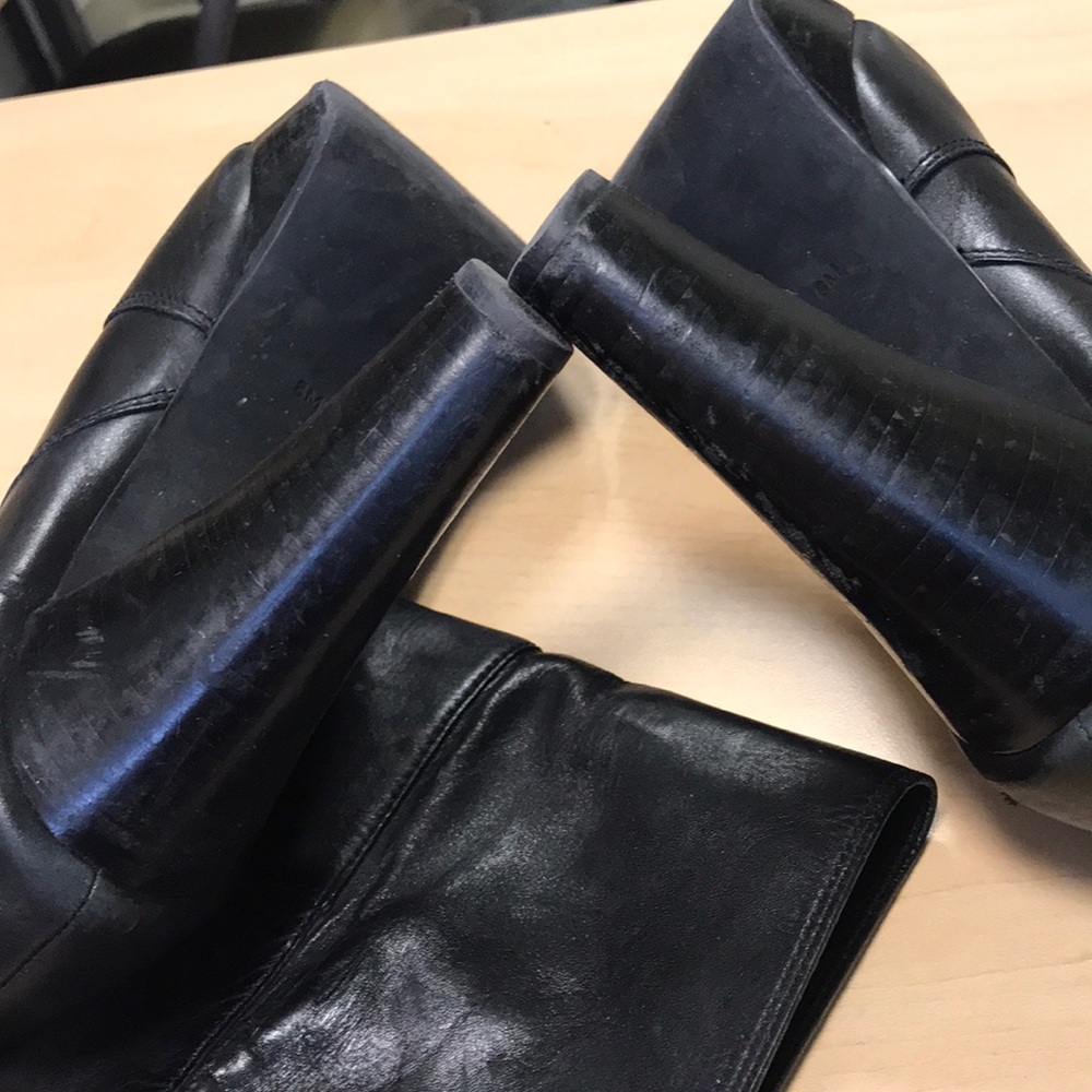Via Spiga black leather mid calf fold over boots - Picture 8 of 8